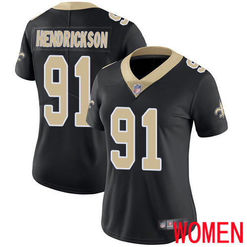 New Orleans Saints Limited Black Women Trey Hendrickson Home Jersey NFL Football #91 Vapor Untouchable Jersey
